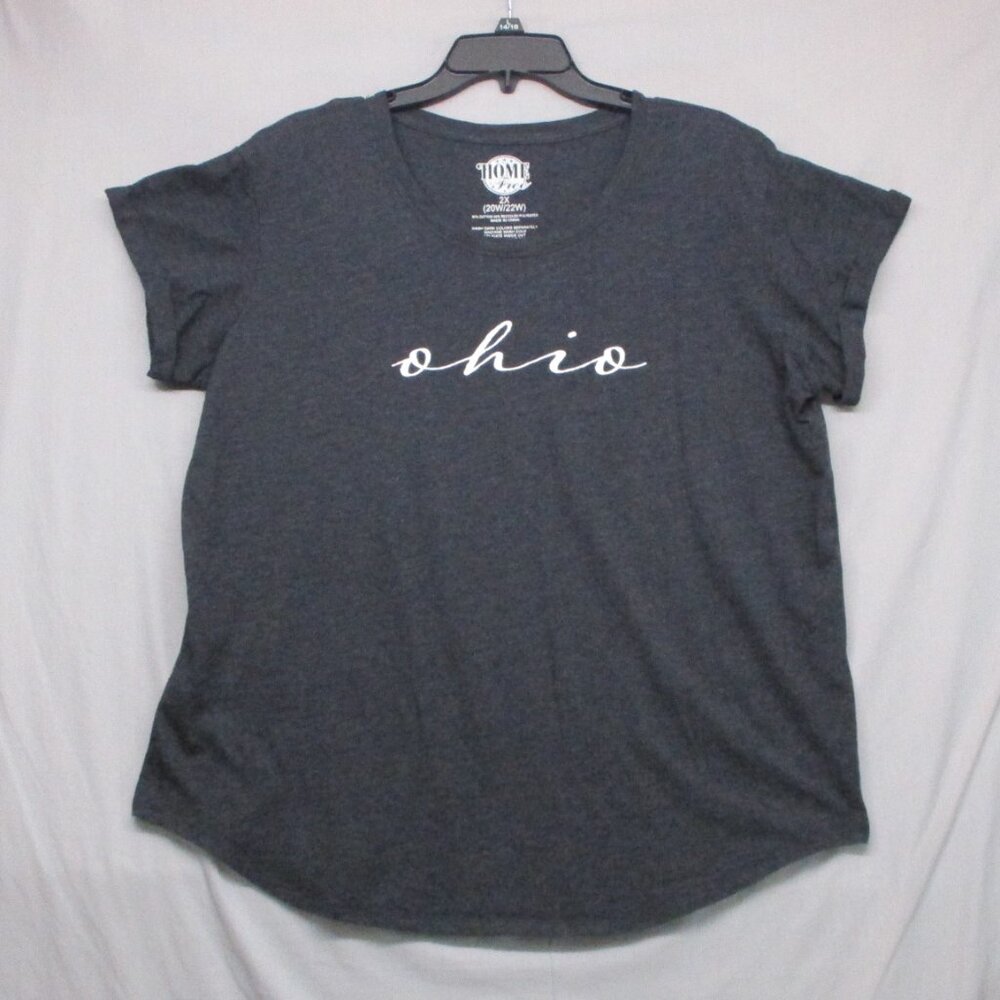 Home Free OHIO U-Neck‎ T-Shirt Dark Gray Women Size | 2X